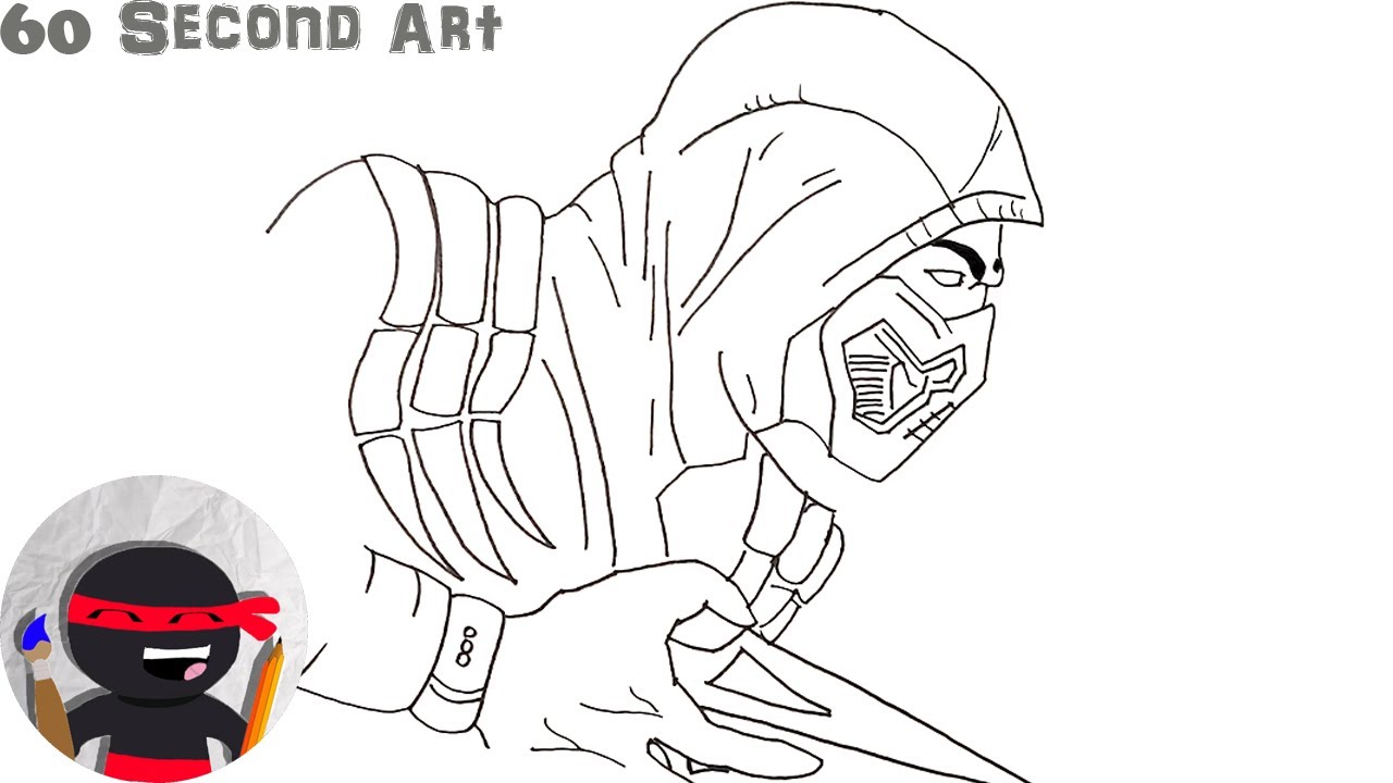 Detail Drawings Of Scorpion From Mortal Kombat Nomer 17