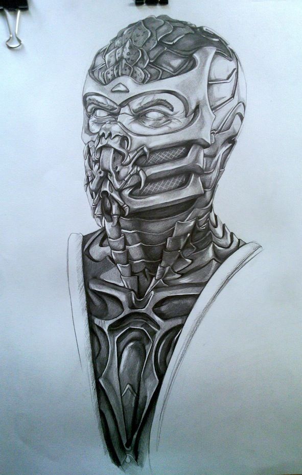 Detail Drawings Of Scorpion From Mortal Kombat Nomer 38