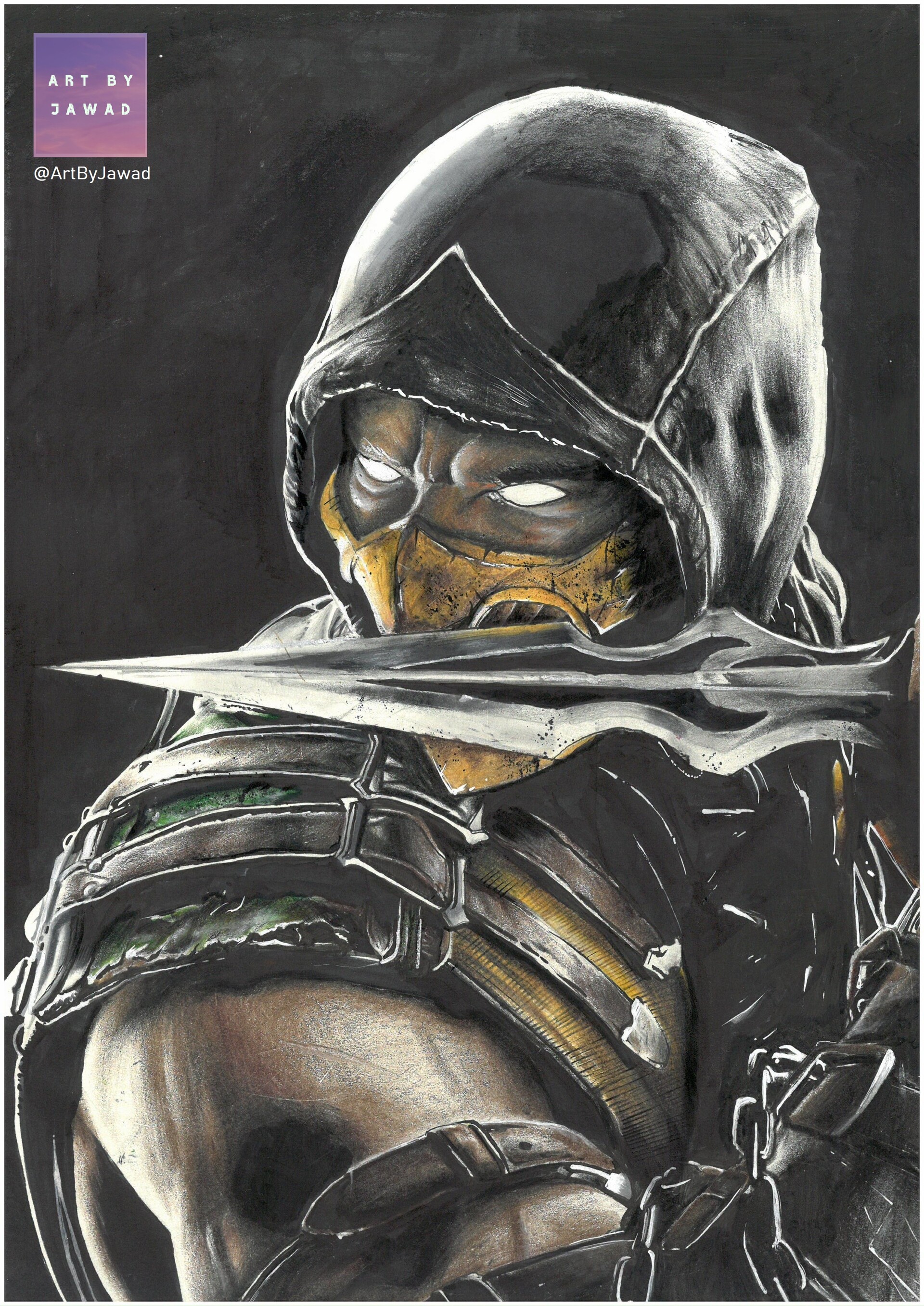 Detail Drawings Of Scorpion From Mortal Kombat Nomer 49