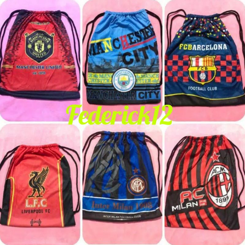 Detail Drawstring Bag Gambar Club Bola Nomer 13