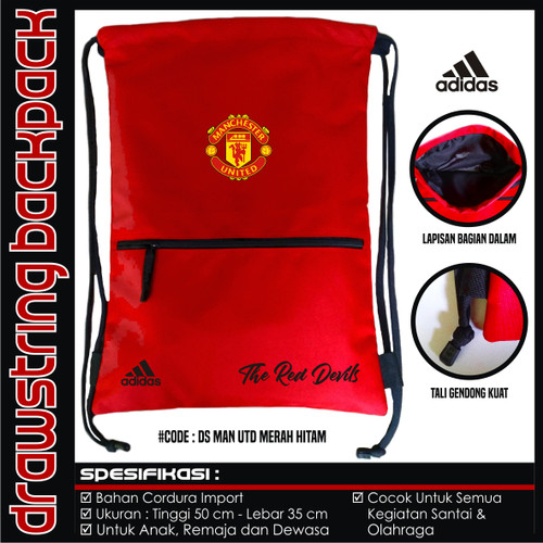 Detail Drawstring Bag Gambar Club Mancaster United Nomer 6