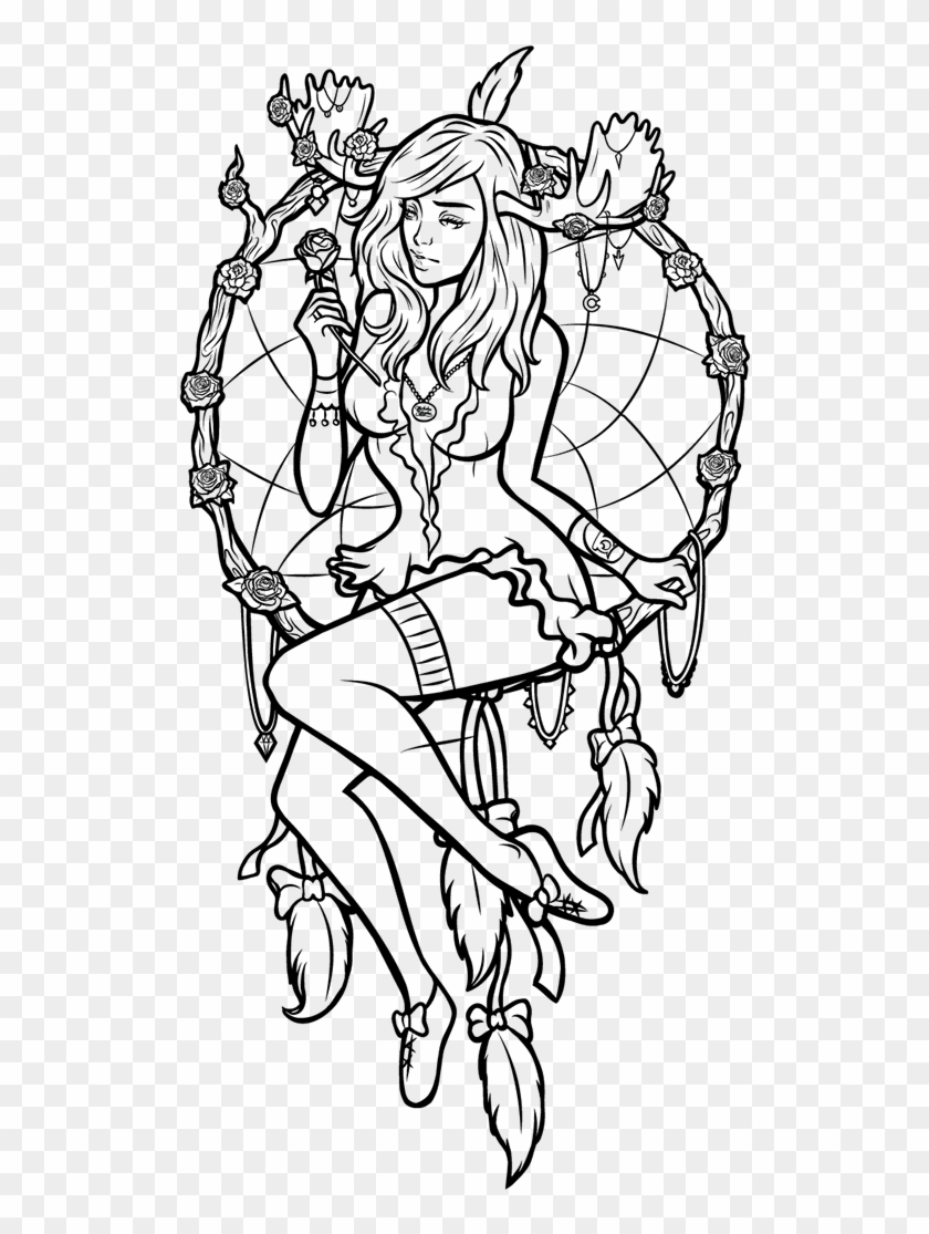 Detail Dreamcatcher Clipart Black And White Nomer 50