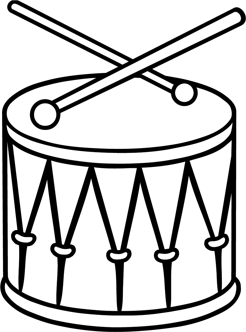 Detail Drum Clipart Black And White Nomer 12