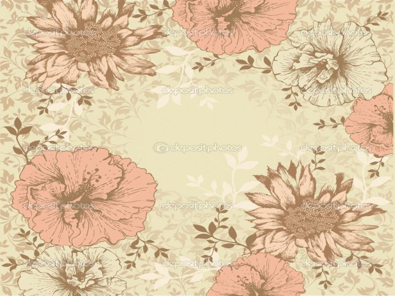 Detail Background Ppt Vintage Floral Nomer 5