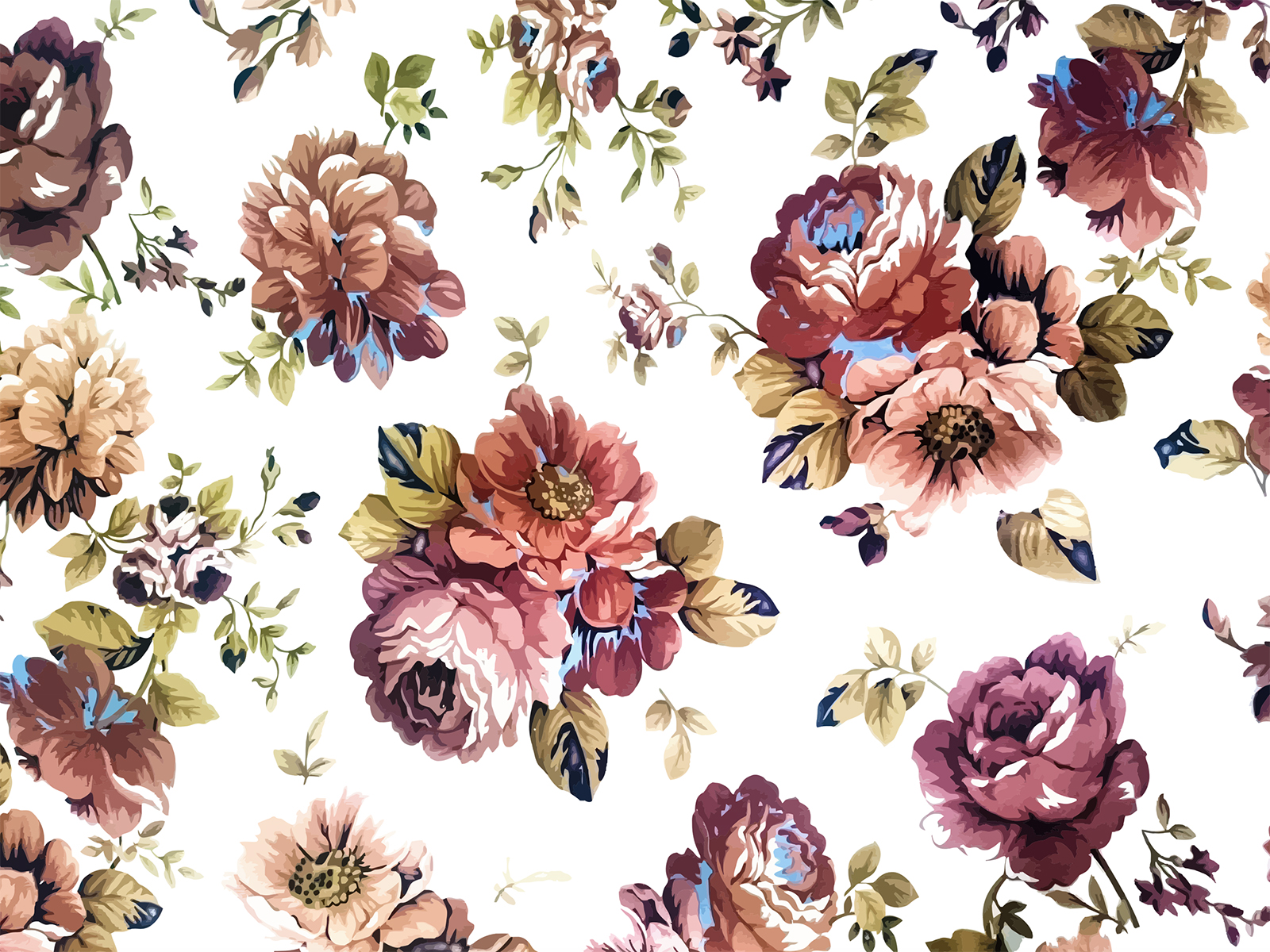 Detail Background Ppt Vintage Floral Nomer 39