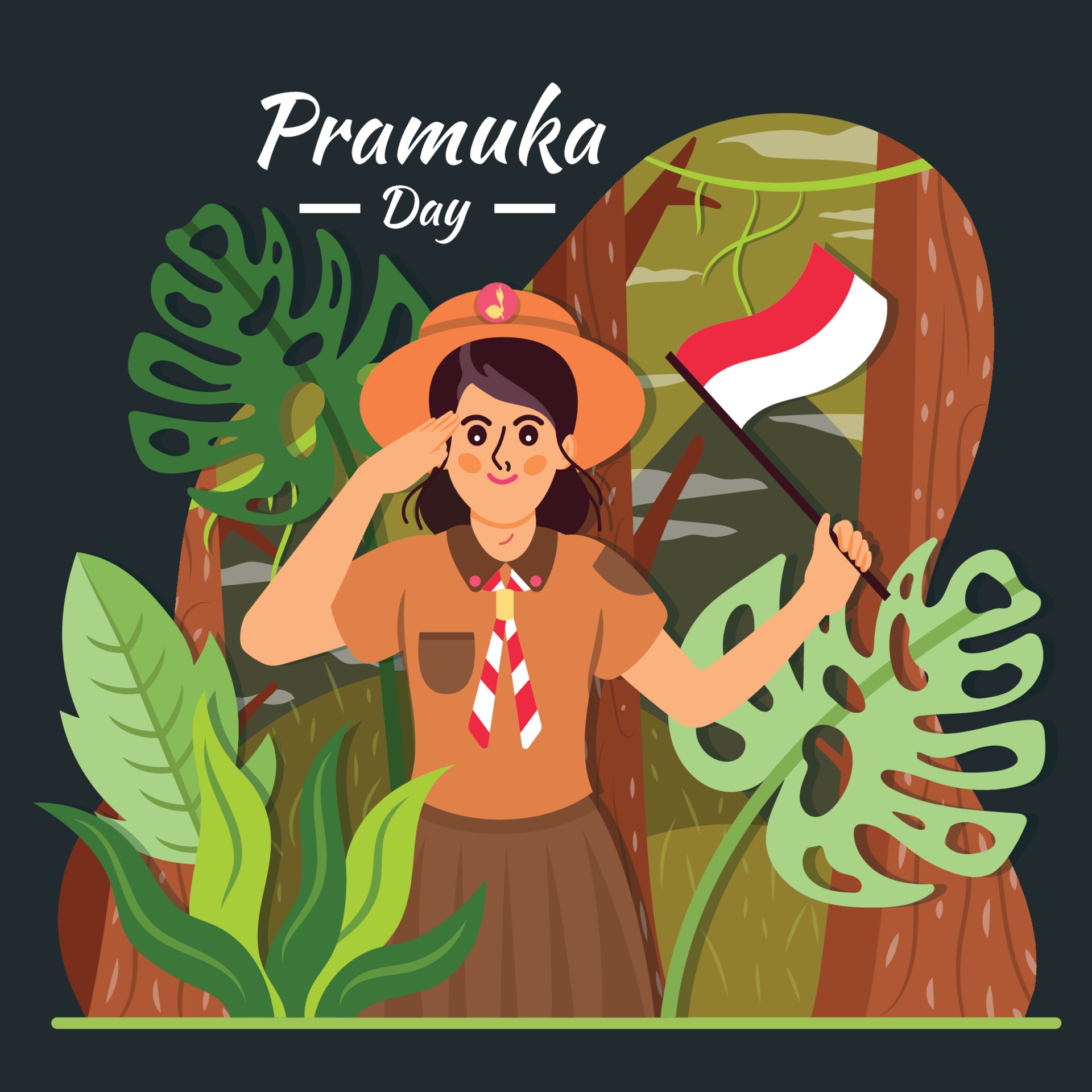 Detail Background Pramuka Vector Nomer 29