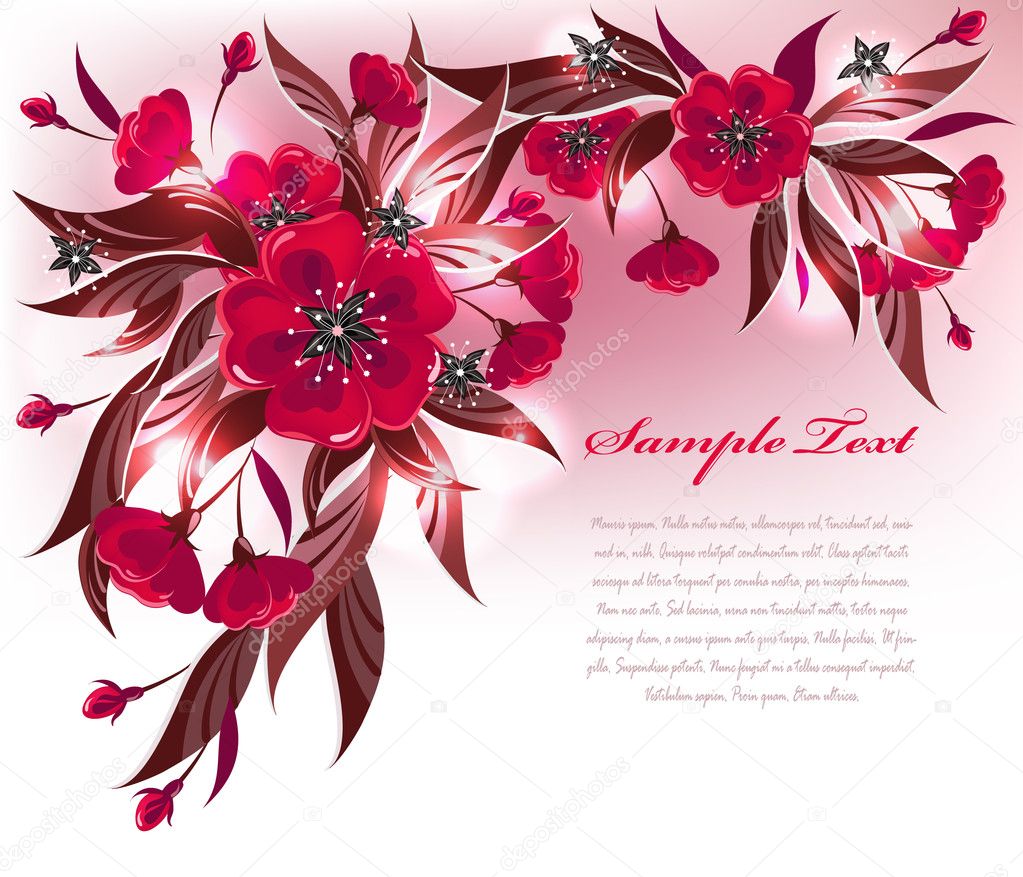 Detail Background Red Flower Nomer 13