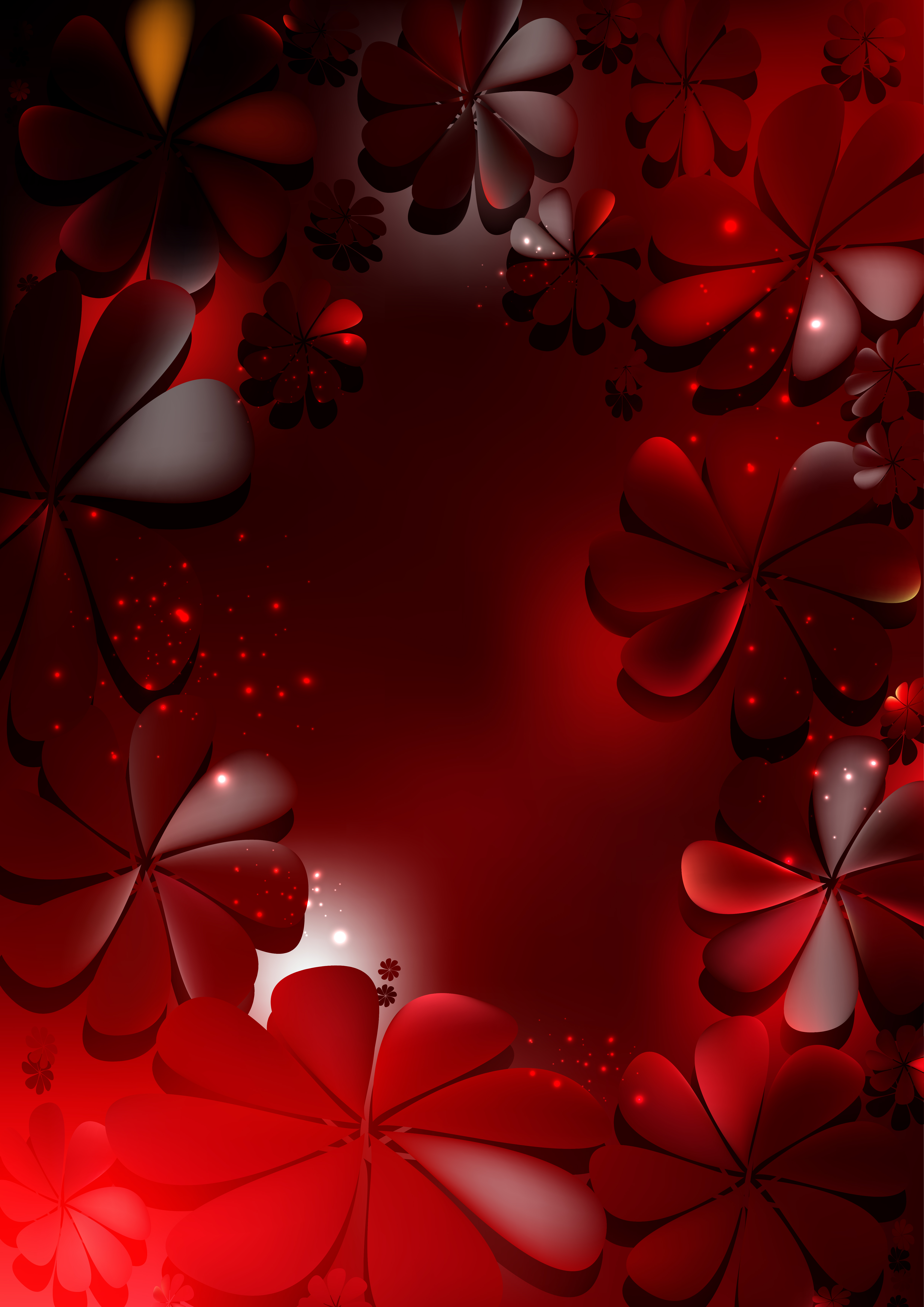 Detail Background Red Flower Nomer 30