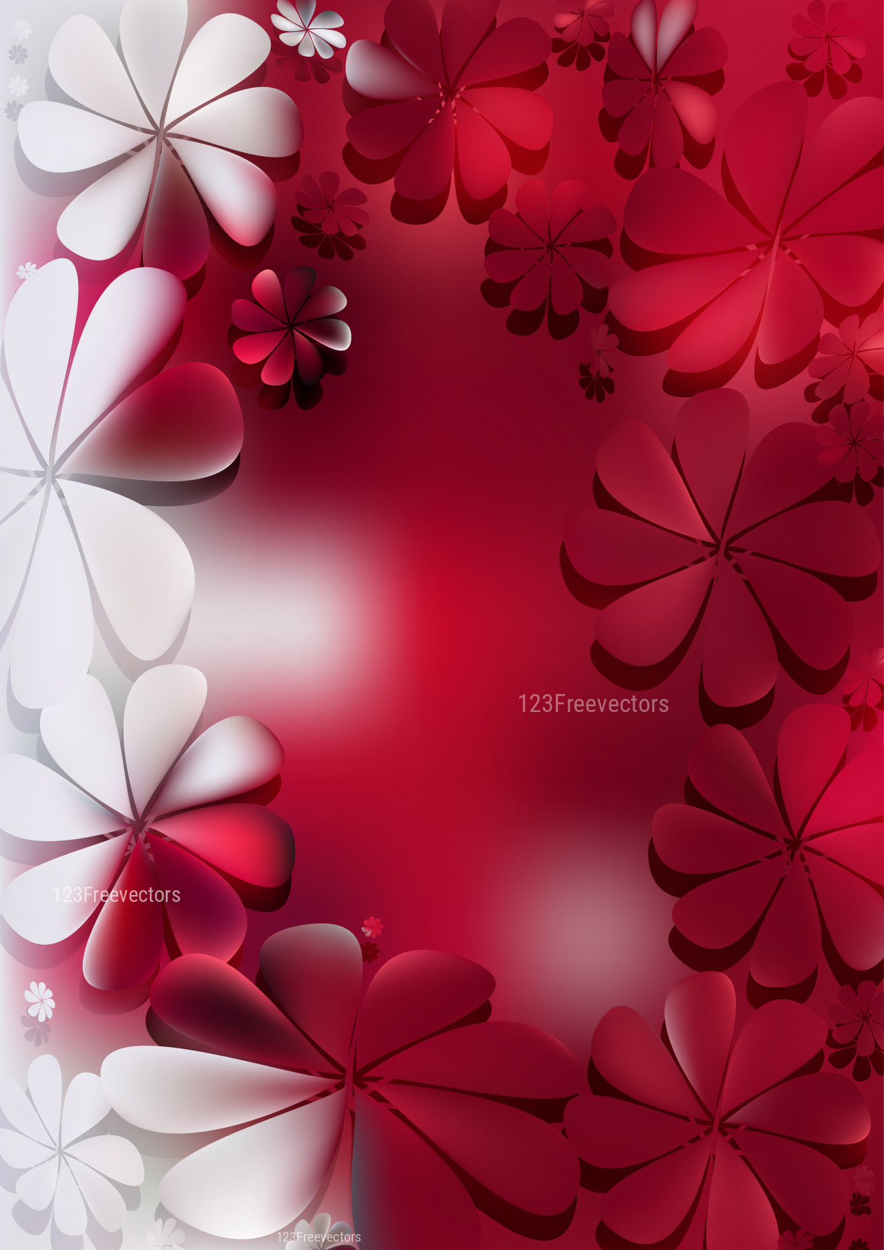 Detail Background Red Flower Nomer 37