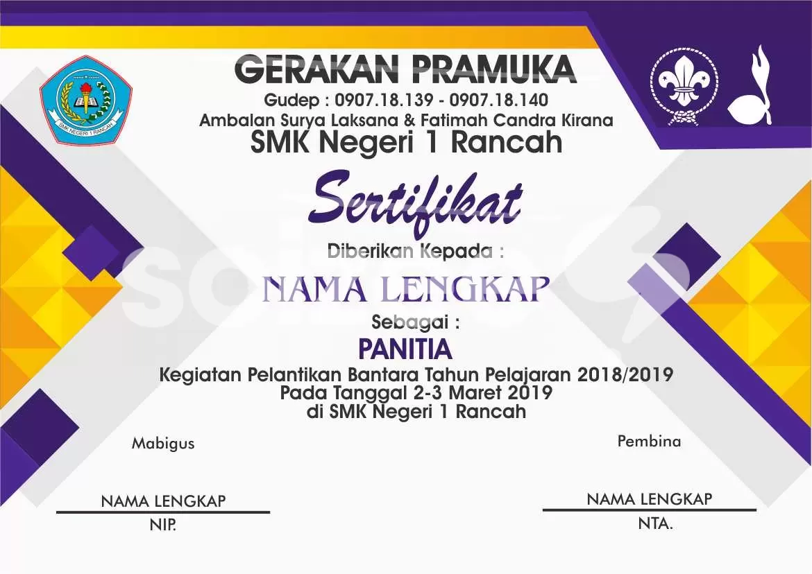 Detail Background Sertifikat Pramuka Nomer 39