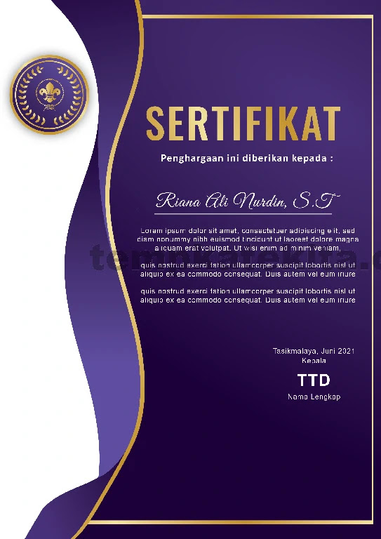 Detail Background Sertifikat Pramuka Nomer 10