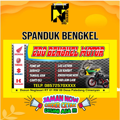 Background Spanduk Bengkel Motor - KibrisPDR