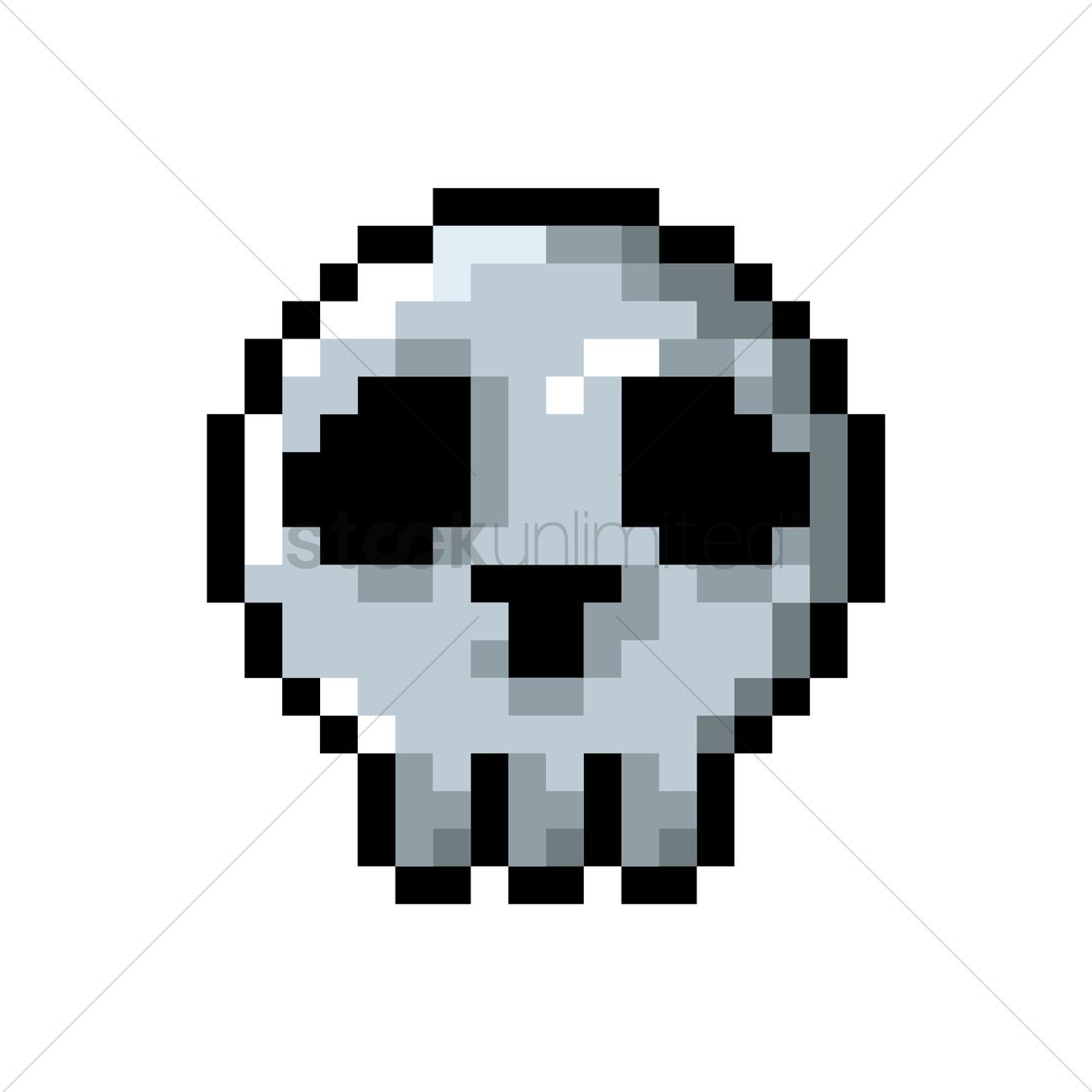 Detail Skull Pixel Art Nomer 2
