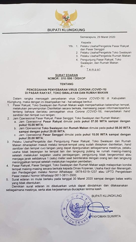 Detail E Surat Kabupaten Klungkung Nomer 18