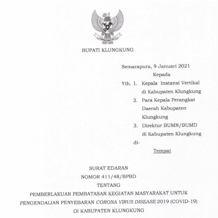 Detail E Surat Kabupaten Klungkung Nomer 20