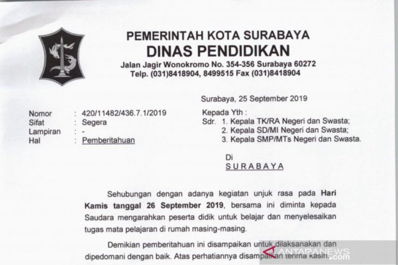 Detail E Surat Pemkot Surabaya Nomer 22