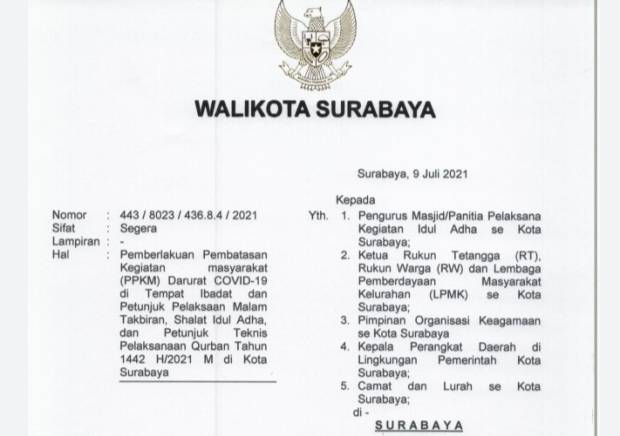 Detail E Surat Pemkot Surabaya Nomer 31