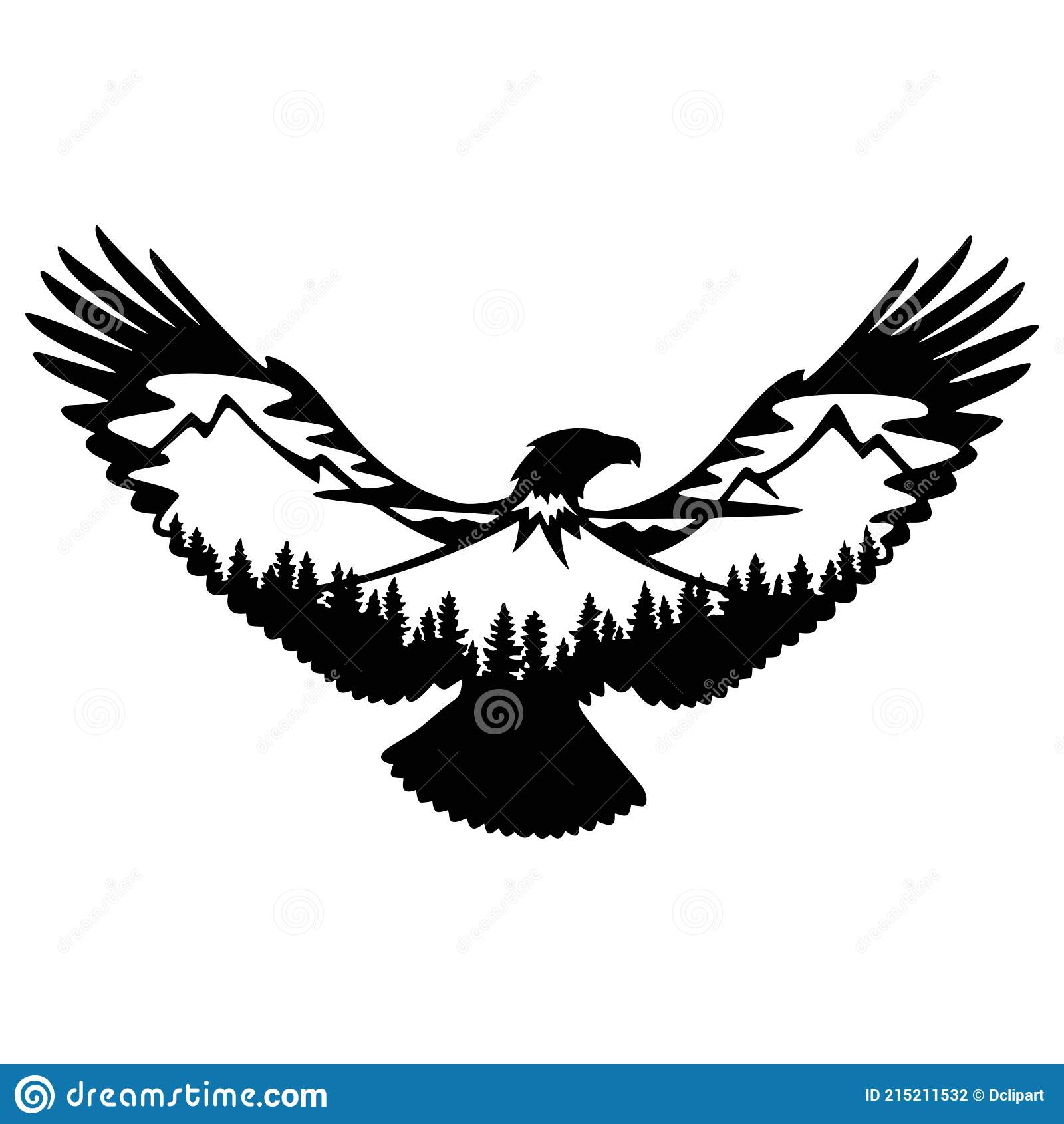 Detail Eagle Silhouette Clip Art Nomer 11