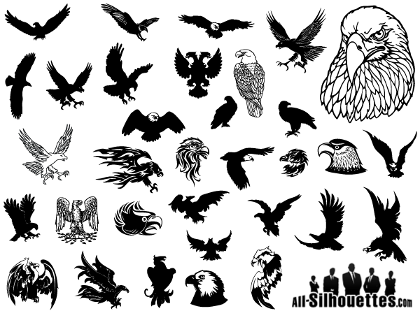 Detail Eagle Silhouette Clip Art Nomer 37