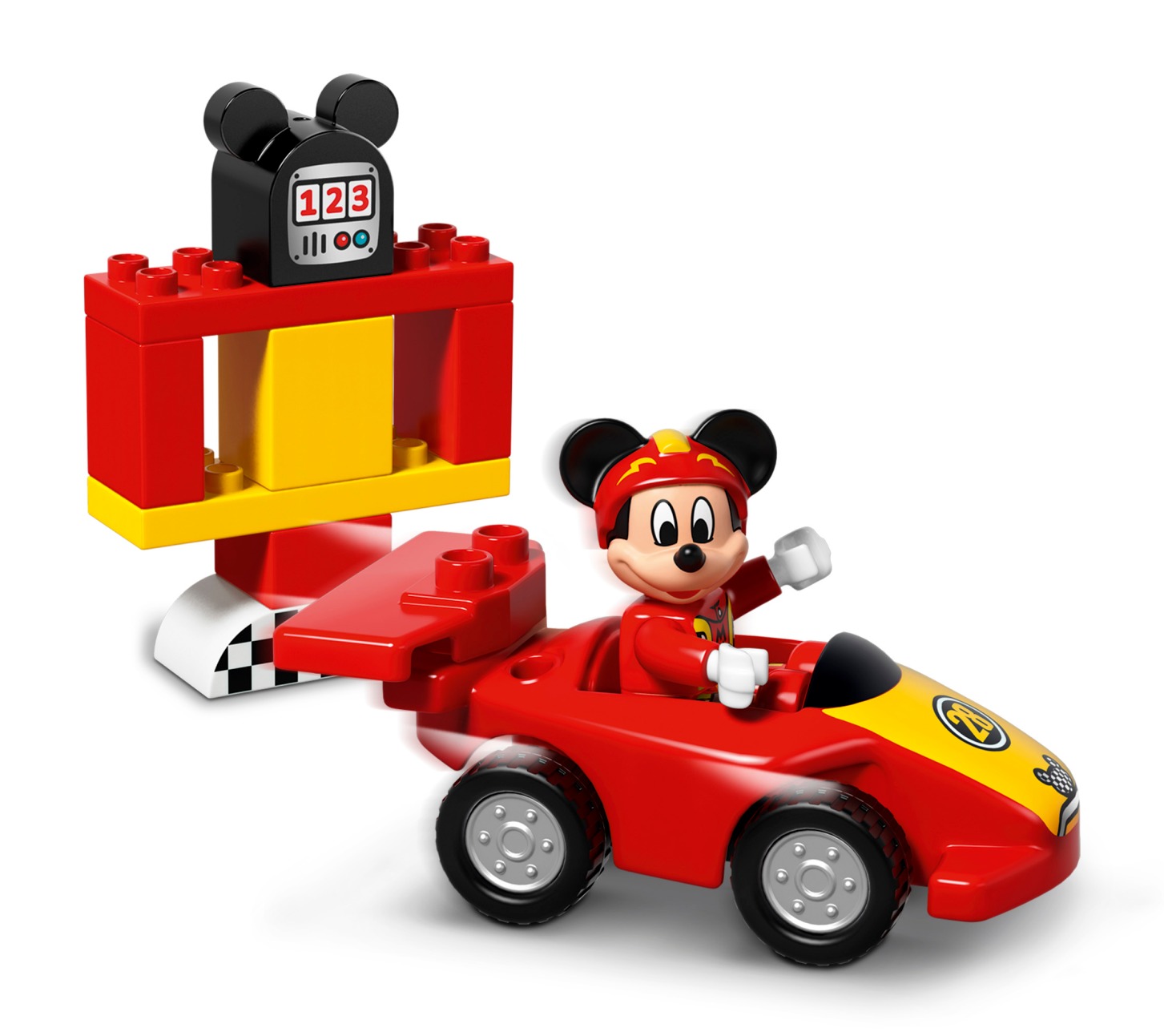 Detail Duplo Mickey Mouse Racer Nomer 13
