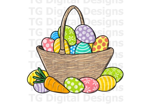 Detail Easter Egg Basket Clipart Nomer 31