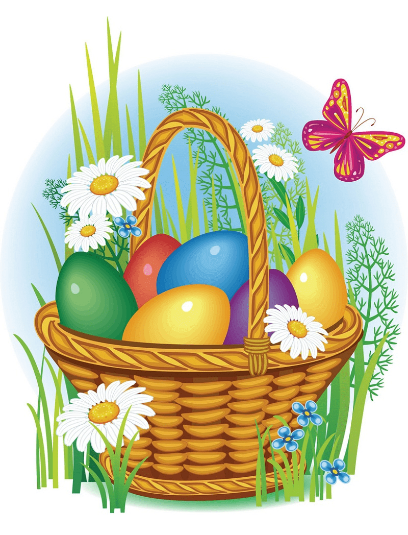 Detail Easter Egg Basket Clipart Nomer 6