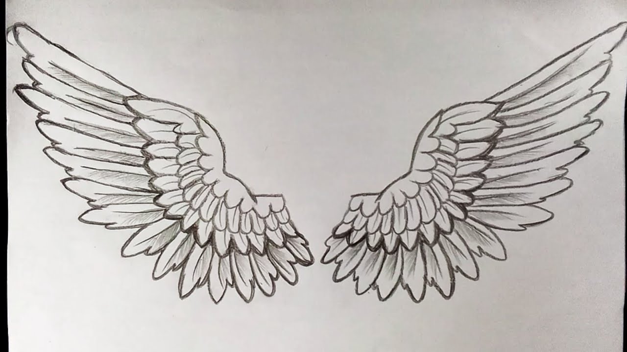 Detail Easy Drawing Angel Wings Nomer 28