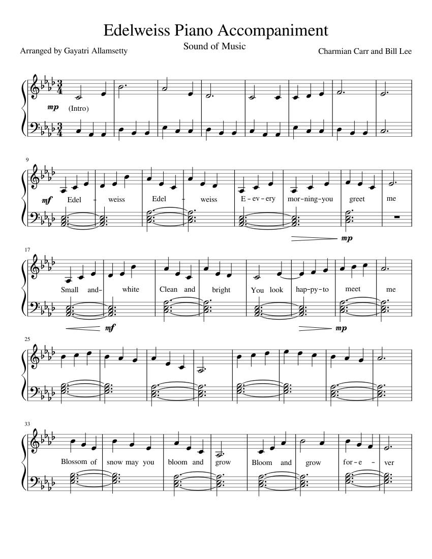 Detail Edelweiss Piano Pdf Nomer 43