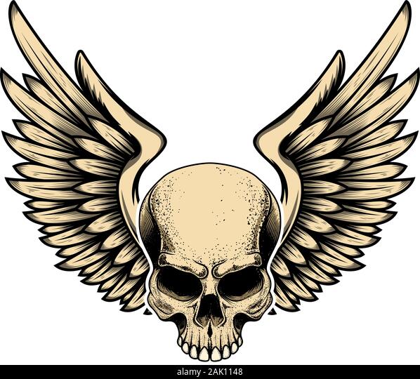 Detail Flying Skull Tattoo Nomer 7