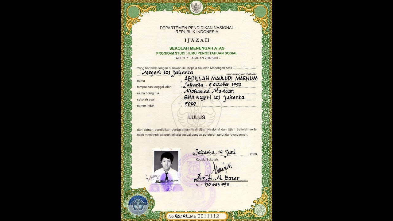 Detail Edit Ijazah Nomer 2