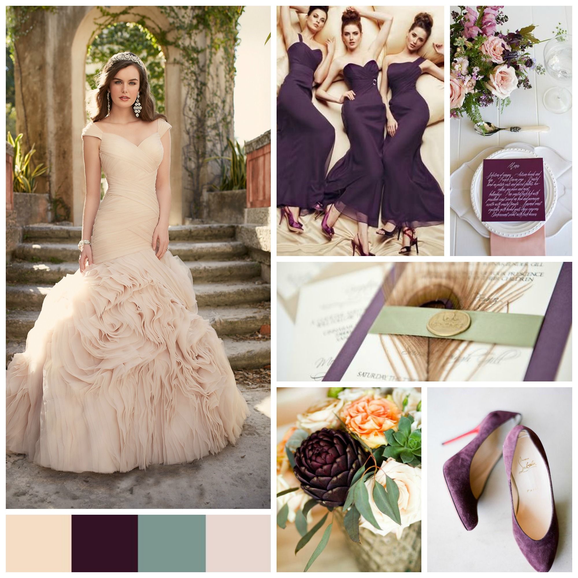 Detail Eggplant And Champagne Wedding Colors Nomer 2