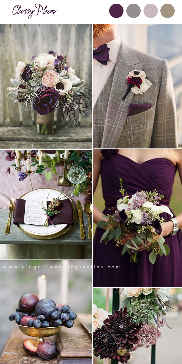 Detail Eggplant And Champagne Wedding Colors Nomer 26