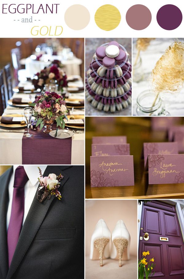 Detail Eggplant And Champagne Wedding Colors Nomer 4