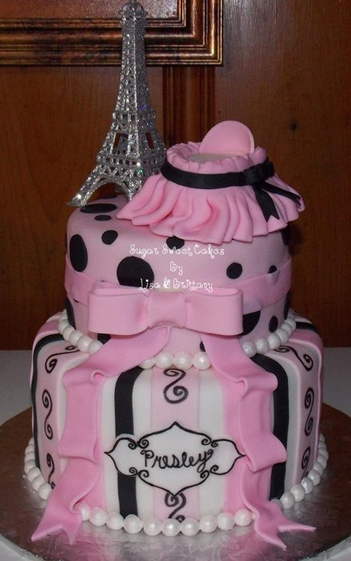 Detail Eiffel Tower Baby Shower Cakes Nomer 21