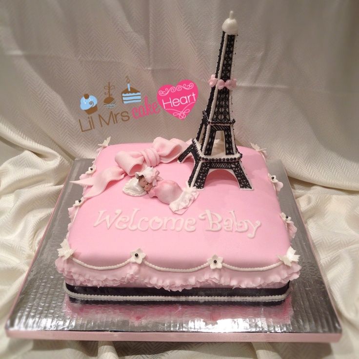 Detail Eiffel Tower Baby Shower Cakes Nomer 6