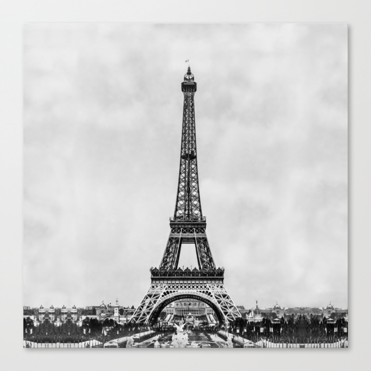 Detail Eiffel Tower Black And White Nomer 16