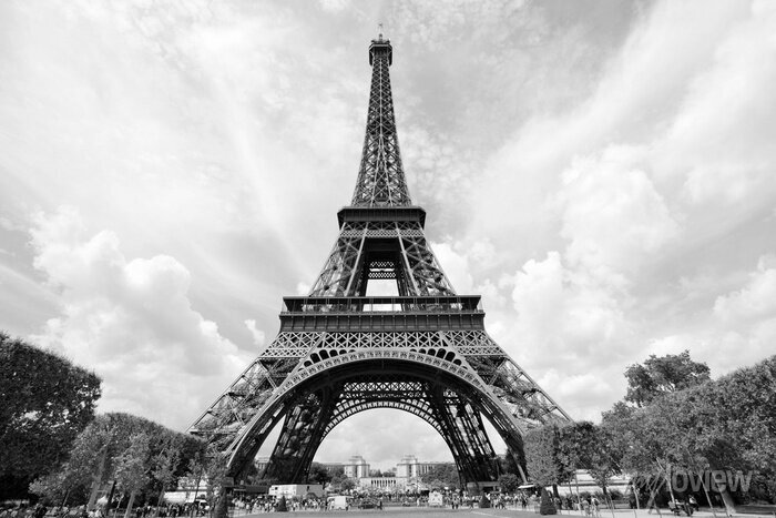 Detail Eiffel Tower Black And White Nomer 25