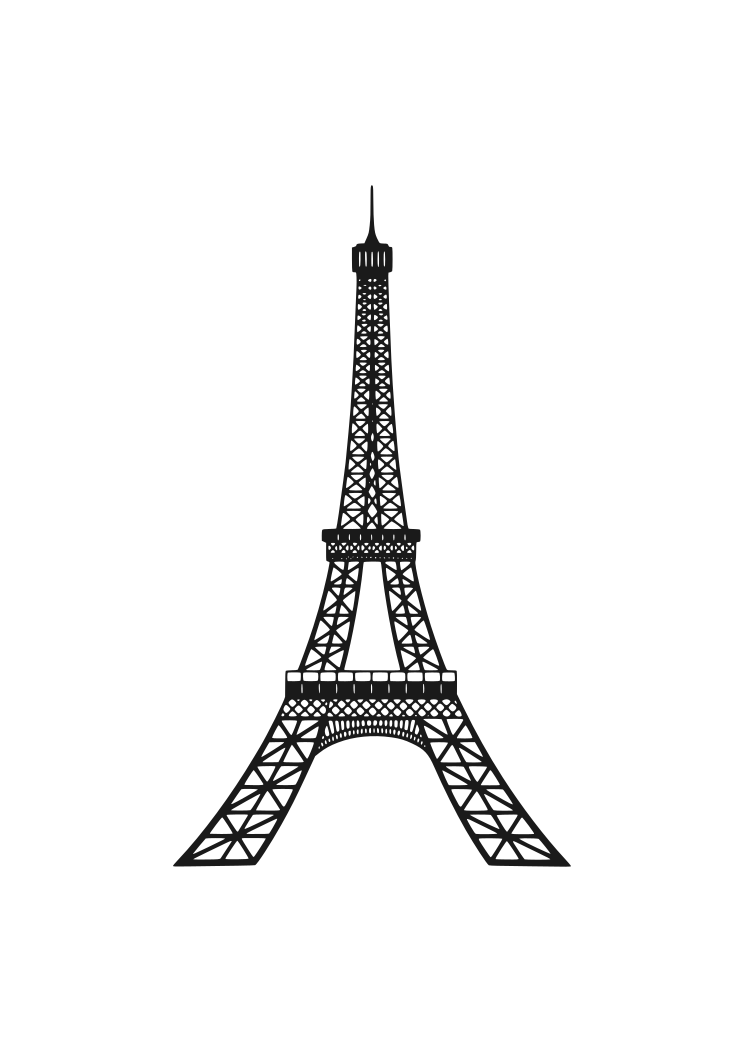 Detail Eiffel Tower Black And White Nomer 32