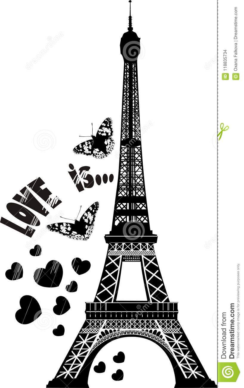 Detail Eiffel Tower Black And White Nomer 50