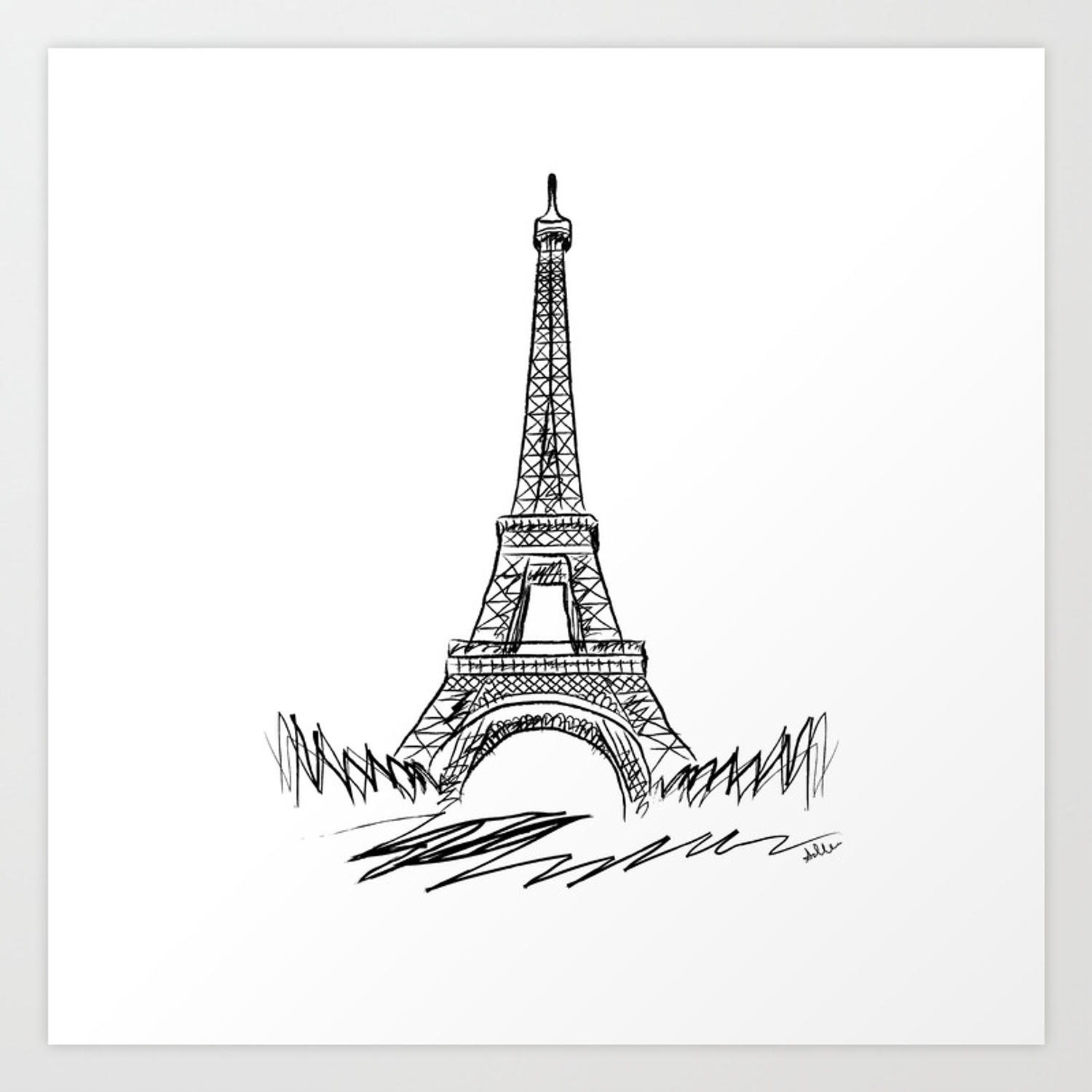 Detail Eiffel Tower Black And White Nomer 8