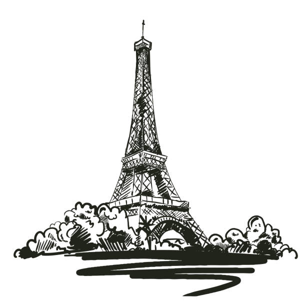 Detail Eiffel Tower Black And White Clipart Nomer 41