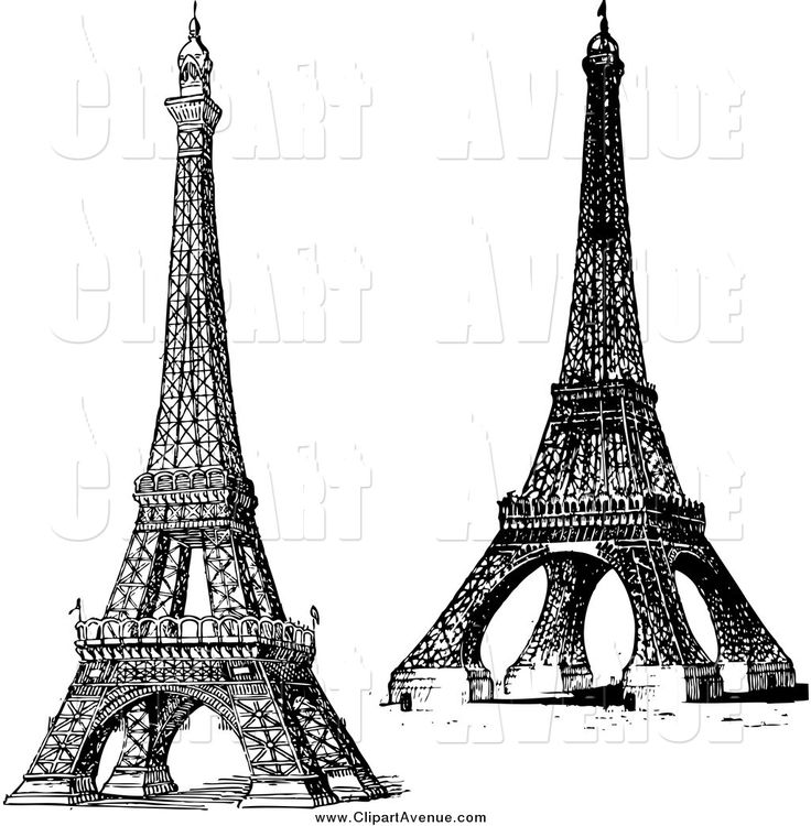 Detail Eiffel Tower Black And White Clipart Nomer 54