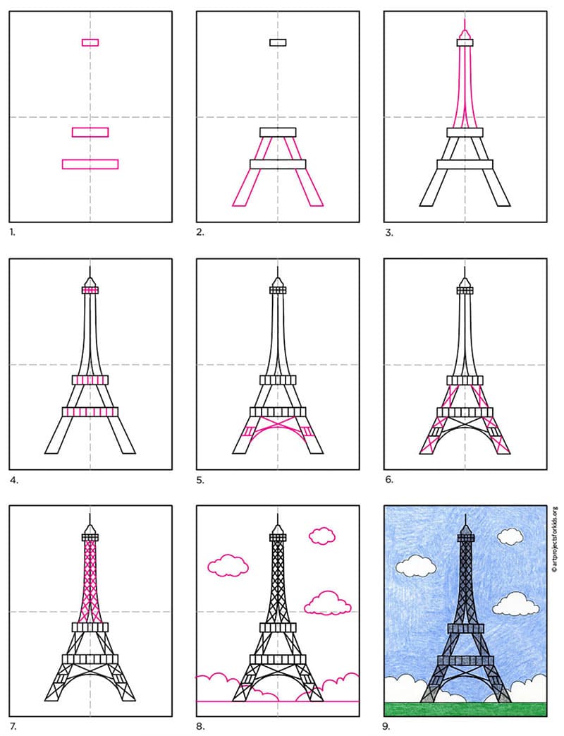 Detail Eiffel Tower Images Drawings Nomer 12