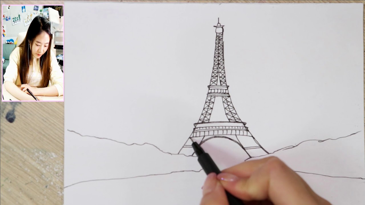 Detail Eiffel Tower Pencil Drawing Nomer 33