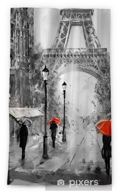 Detail Eiffel Tower Red Umbrella Painting Nomer 12