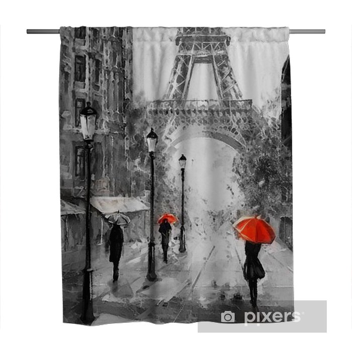 Detail Eiffel Tower Red Umbrella Painting Nomer 28