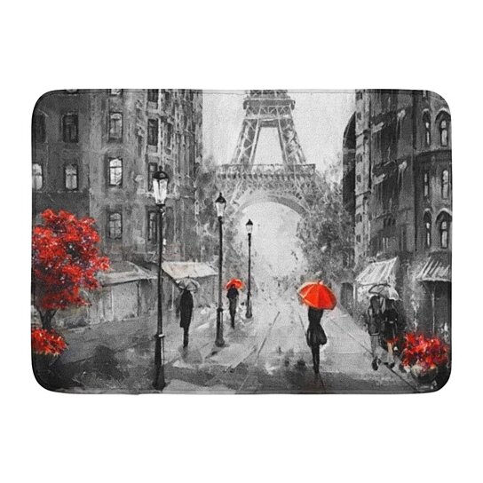 Detail Eiffel Tower Red Umbrella Painting Nomer 30
