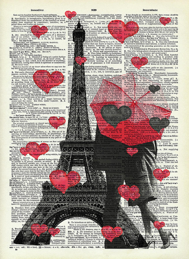 Detail Eiffel Tower Red Umbrella Painting Nomer 33