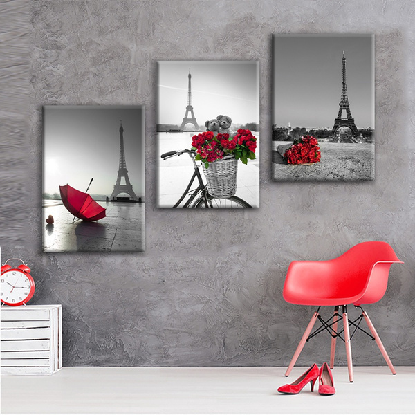 Detail Eiffel Tower Red Umbrella Painting Nomer 35