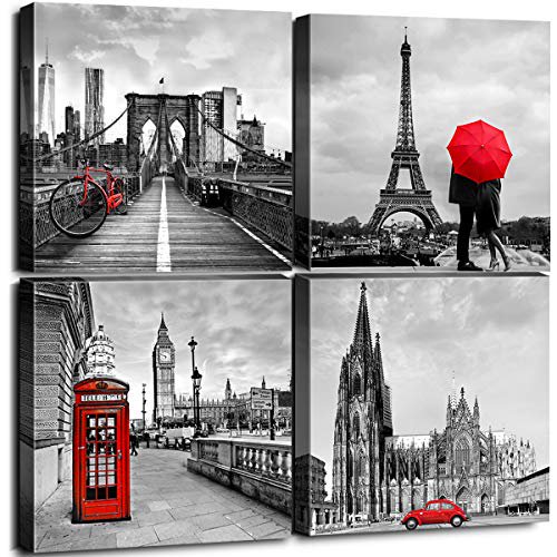 Detail Eiffel Tower Red Umbrella Painting Nomer 37